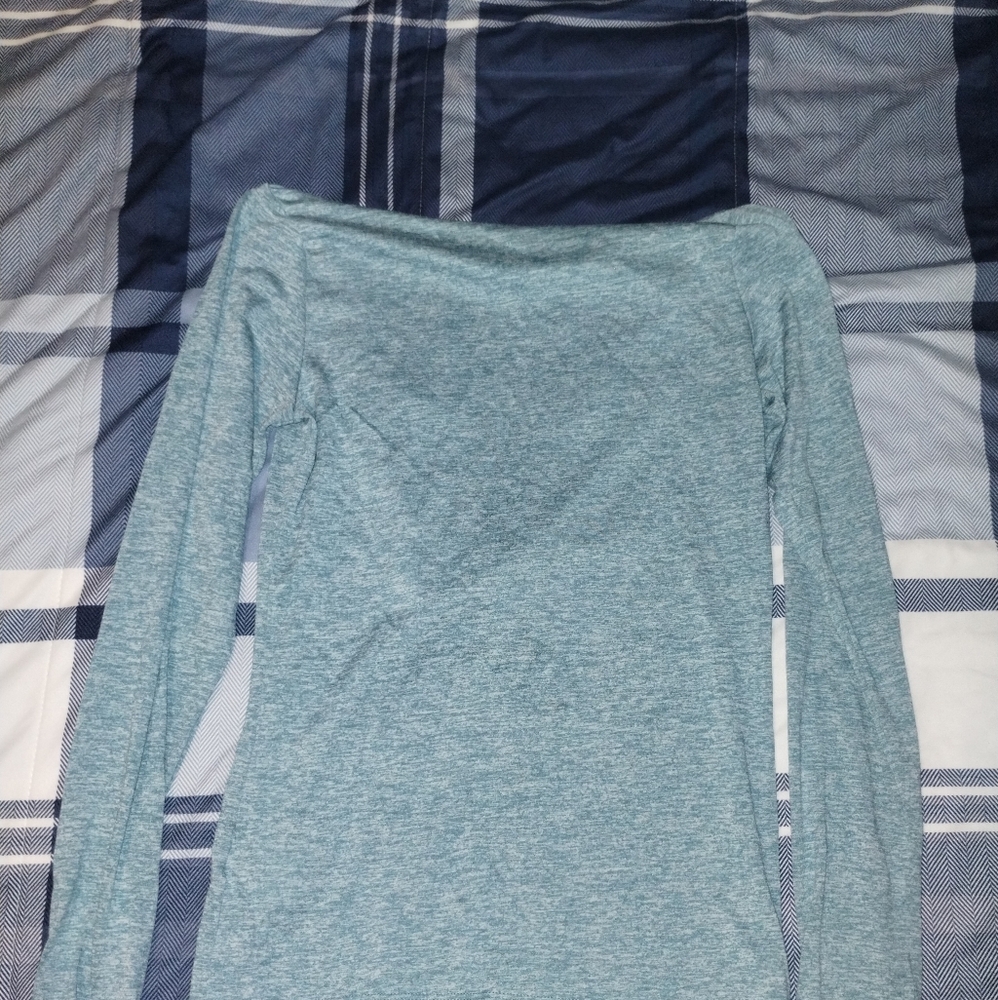 Women's Long Sleeve Heather Blue Top. Nike Super Light